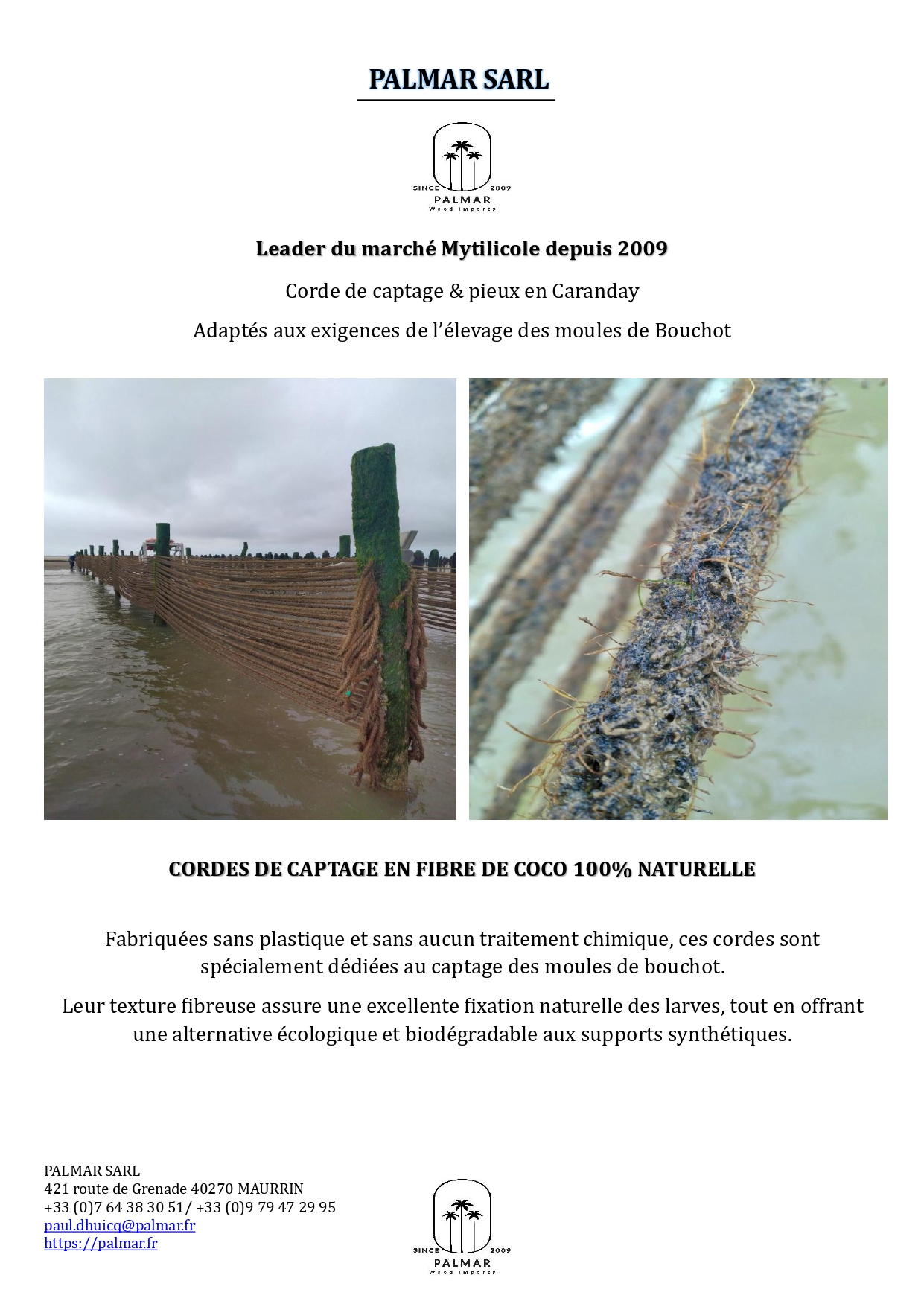 PALMAR SARL - Corde de captage en fibre de coco